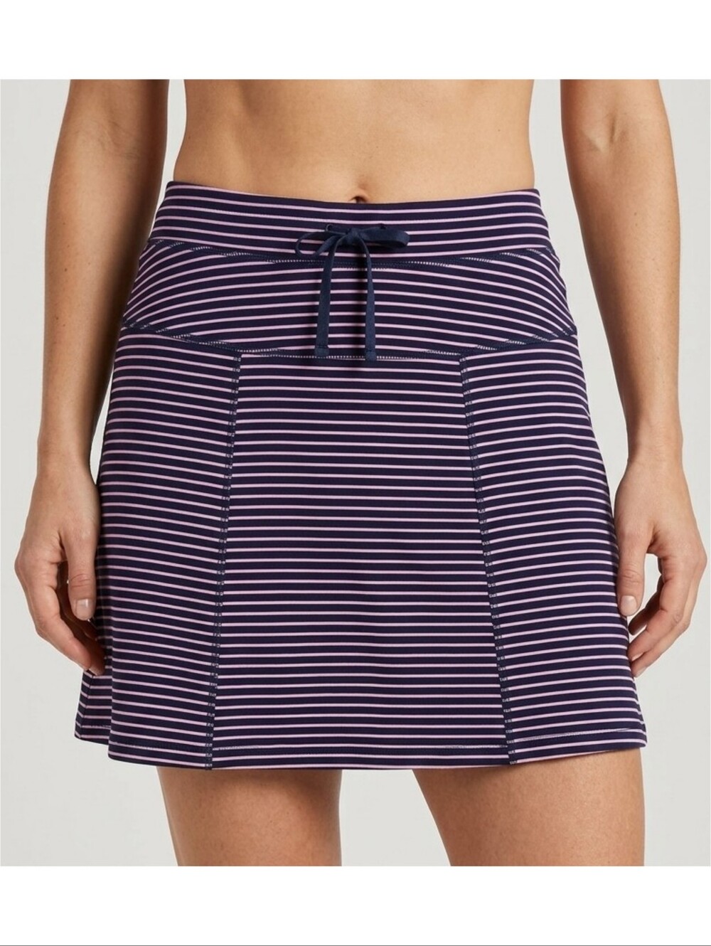 T By Talbots Striped Activewear Skort Navy & Pink Size SP